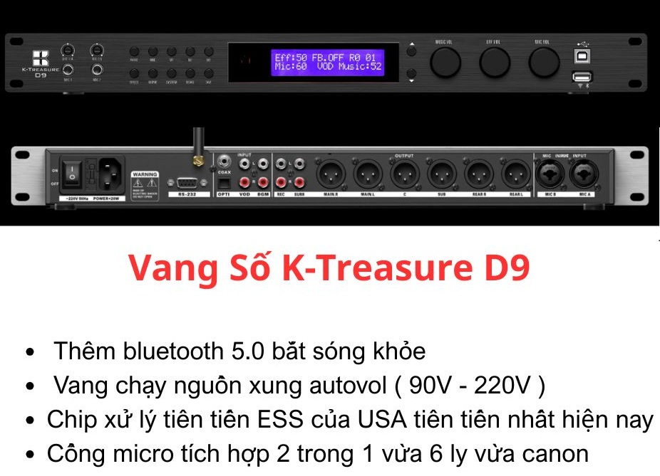 mẫu vang số cho karaoke ktreasure d9